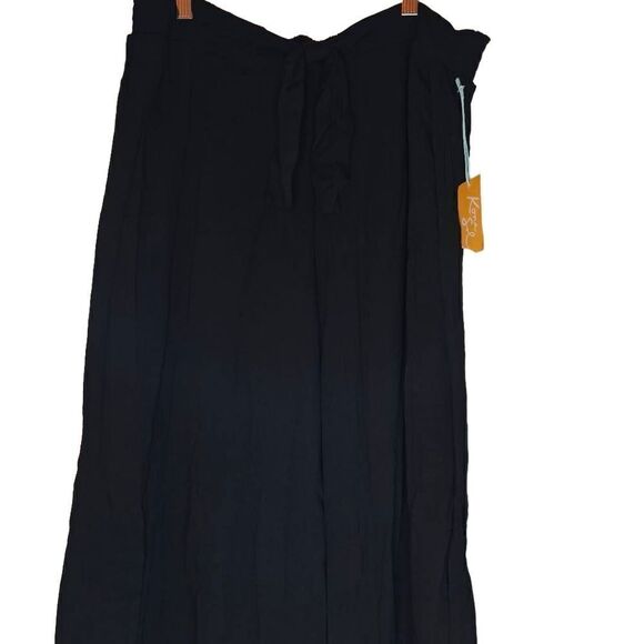 Kona Sol Long Side Slit Flowy Linen Pants - Picture 6 of 8